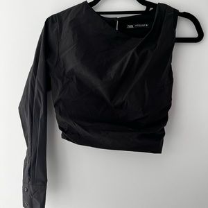 ZARA black one arm crop top!